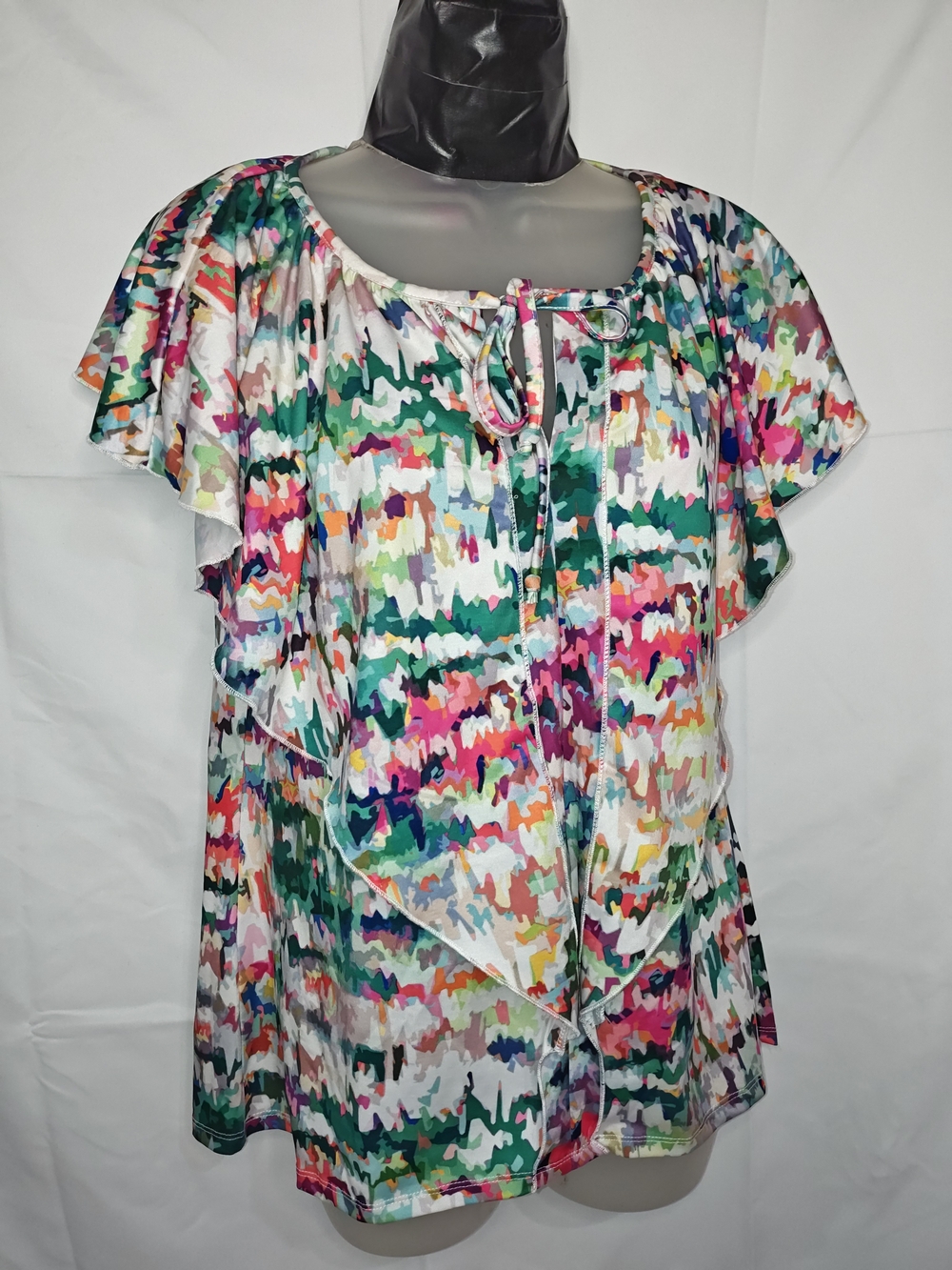 Sunny Leigh Multicolor Ruffle Tie-Front Blouse